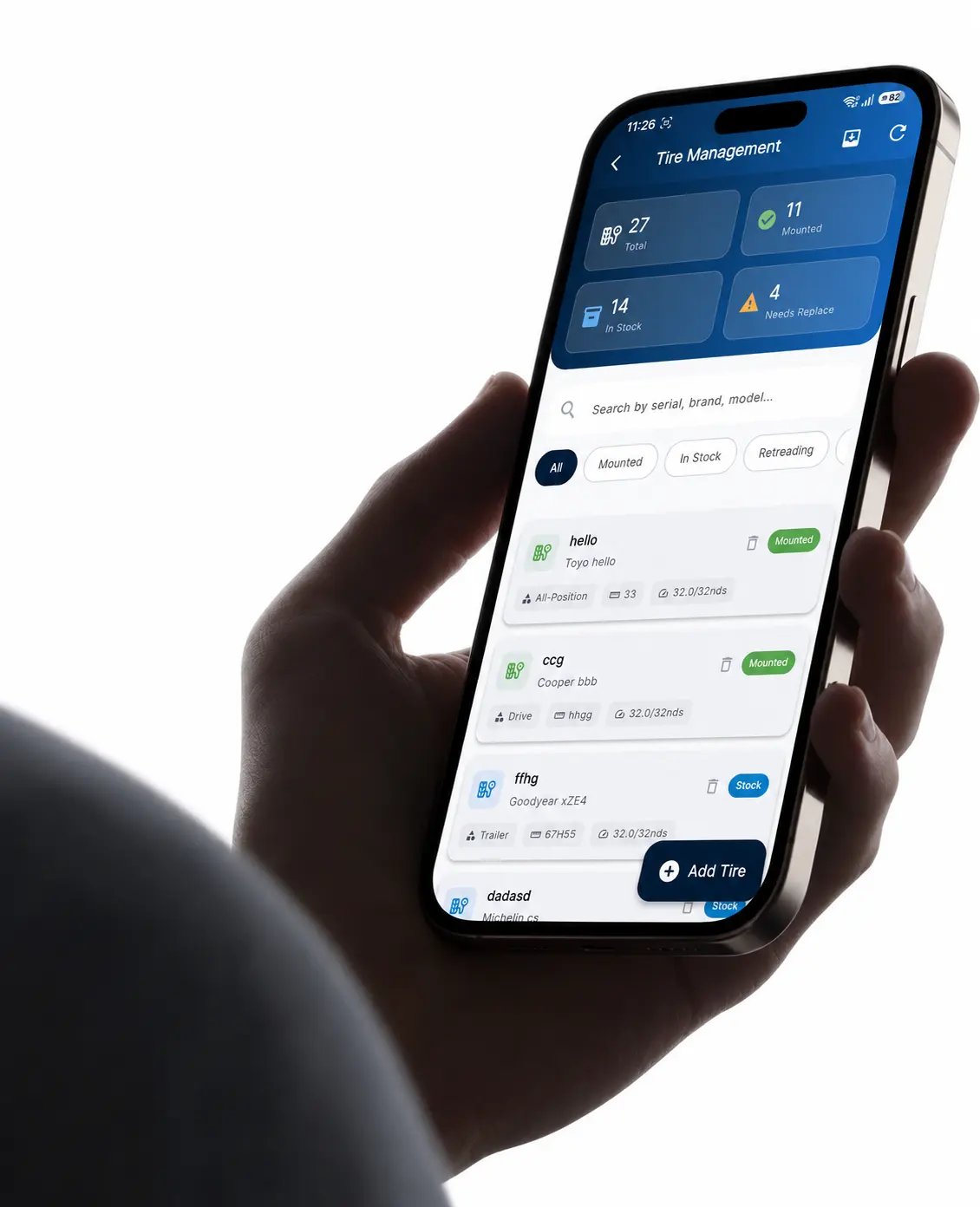 FleetRabbit AI mobile app showing fleet management dashboard on a phone
