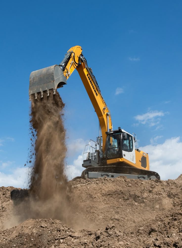 Crawler excavator on a job site