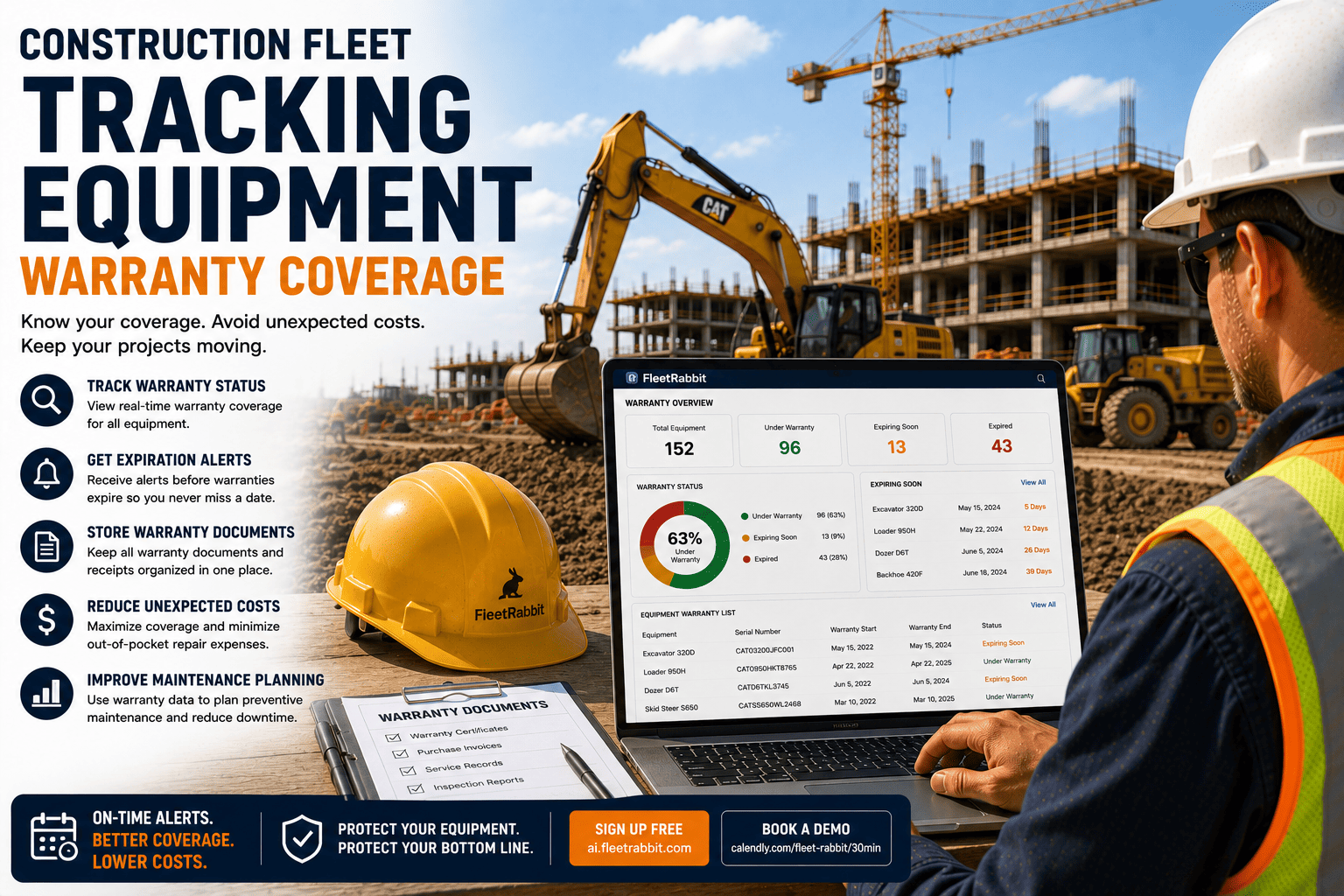construction-fleet-tracking-equipment-warranty-coverage