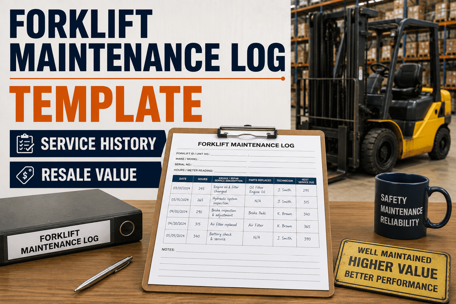 forklift-maintenance-log-template-service-history-resale
