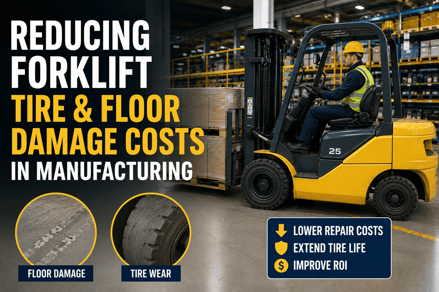 reducing-forklift-tire-floor-damage-costs-manufacturing