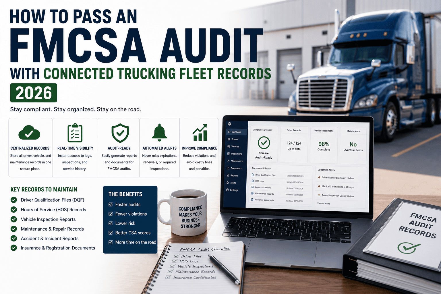 how-to-pass-an-fmcsa-audit-with-connected-trucking-fleet-records-2026