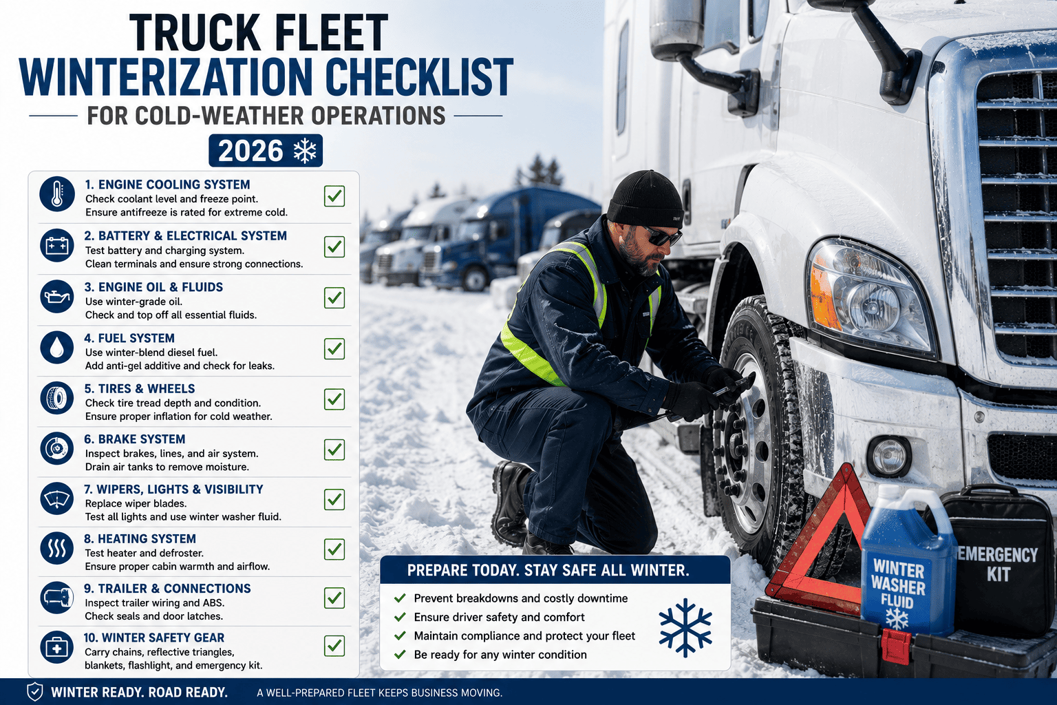 Truck Fleet Winterization Checklist for Cold-Weather Operations in 2026