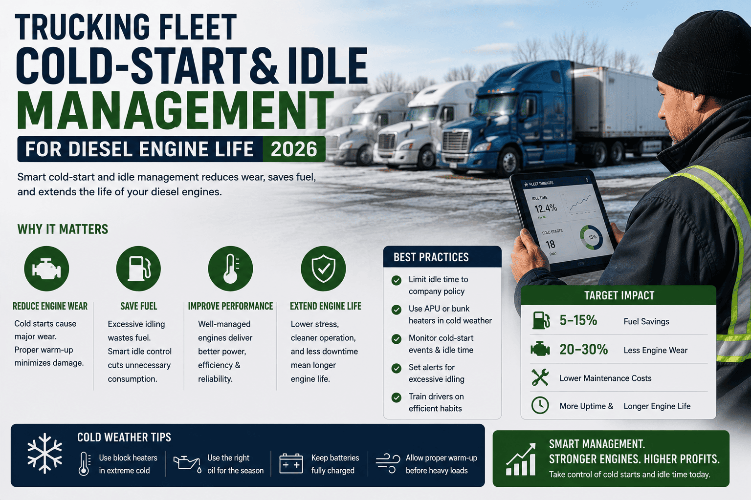 trucking-fleet-cold-start-and-idle-management-for-diesel-engine-life-2026
